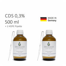 Cargar imagen en el visor de la galería, Set económico 500ml Dióxido de Cloro solución CDS 0.3%
