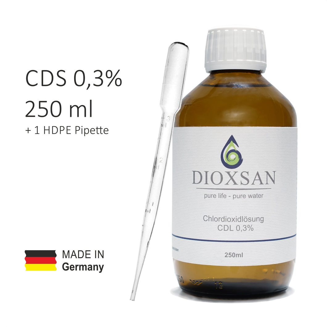 250ml Dióxido de Cloro solución lista para usar CDS 0.3%